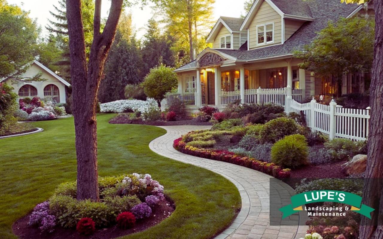 Beautiful garden showcasing native plant landscape design with flowers and greenery