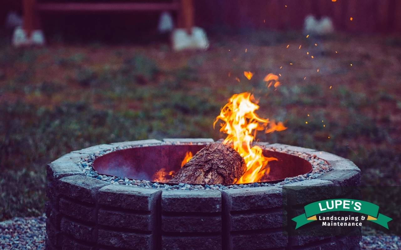 Safe fire pit locations in a cozy backyard