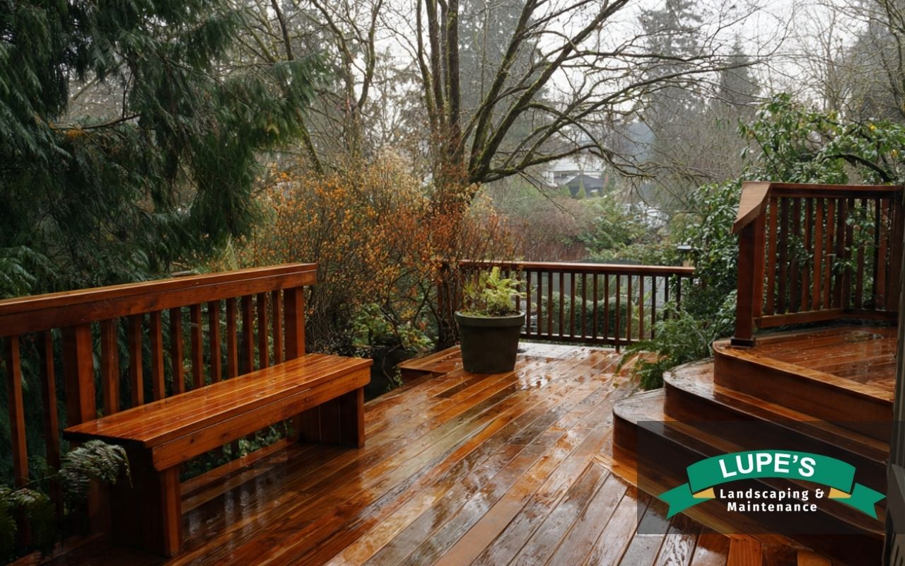 Winter deck safety in Bainbridge Island inspection checking boards, rails, and steps