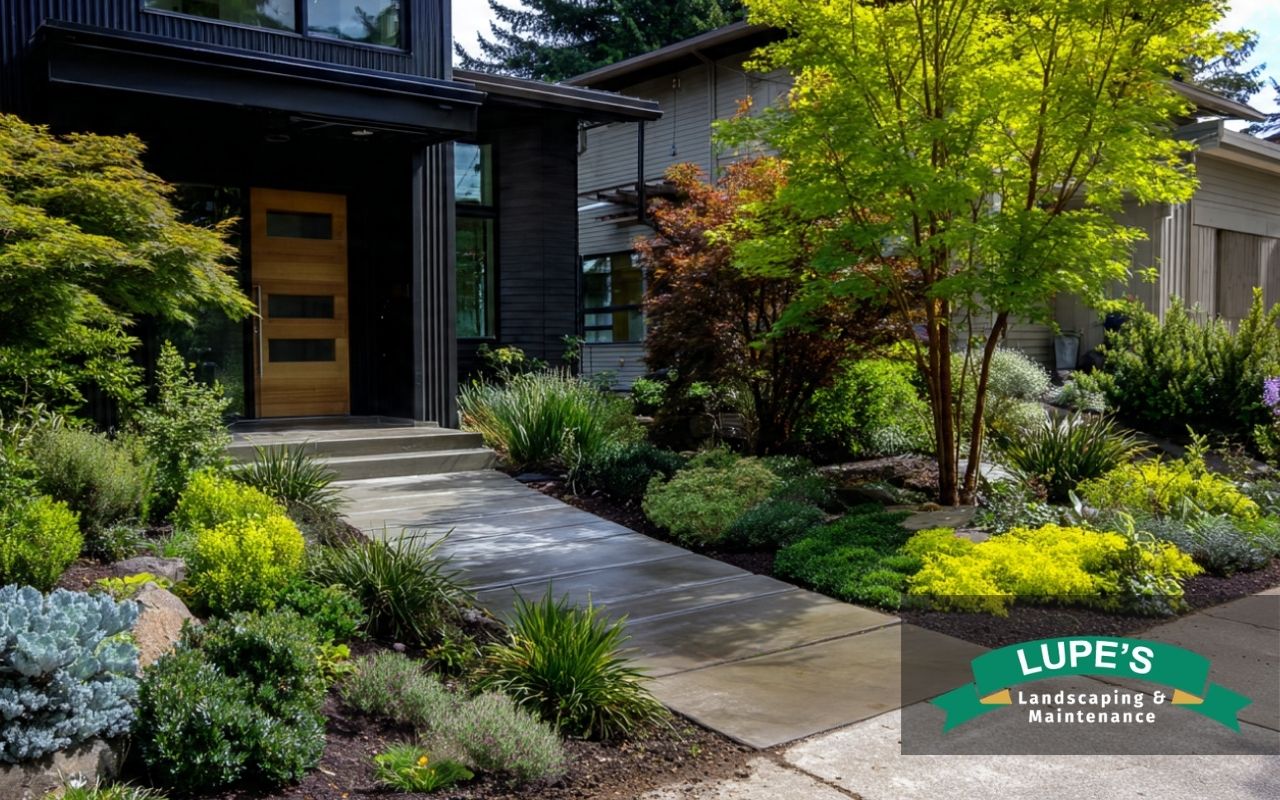 modern landscape border ideas on Bainbridge Island for a clean front yard