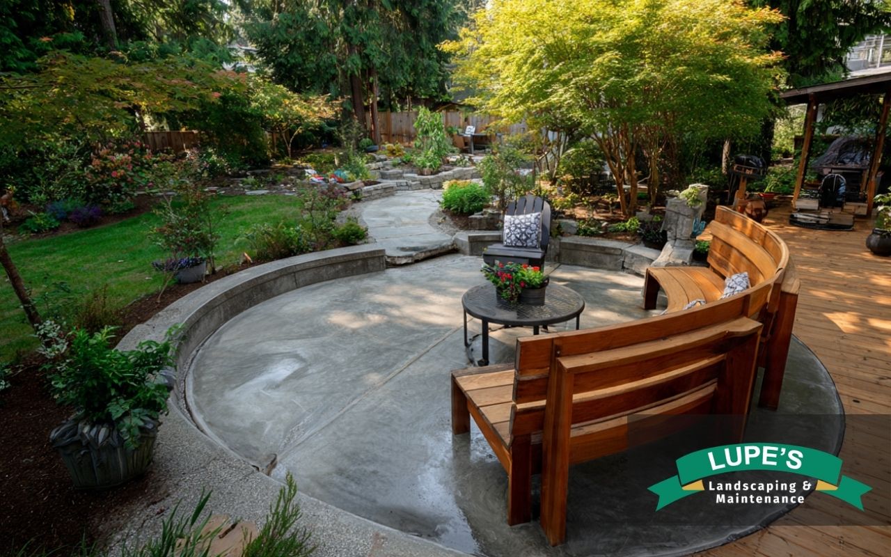 patio expansion on Bainbridge Island with seating and matching finishes