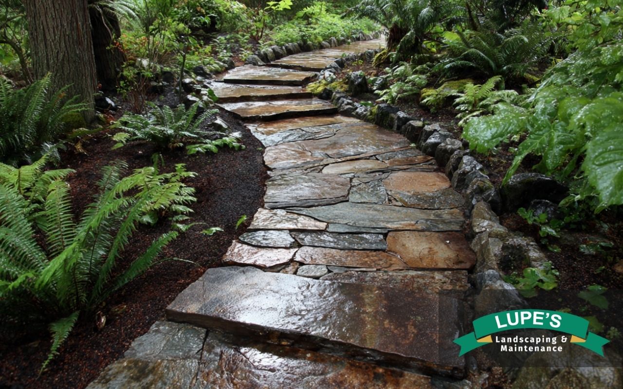 paver repair on Bainbridge Island for an uneven garden walkway