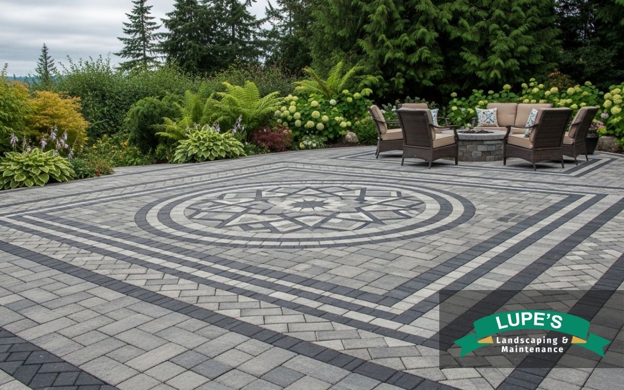 Decorative paver patterns in Bainbridge Island for a custom patio design
